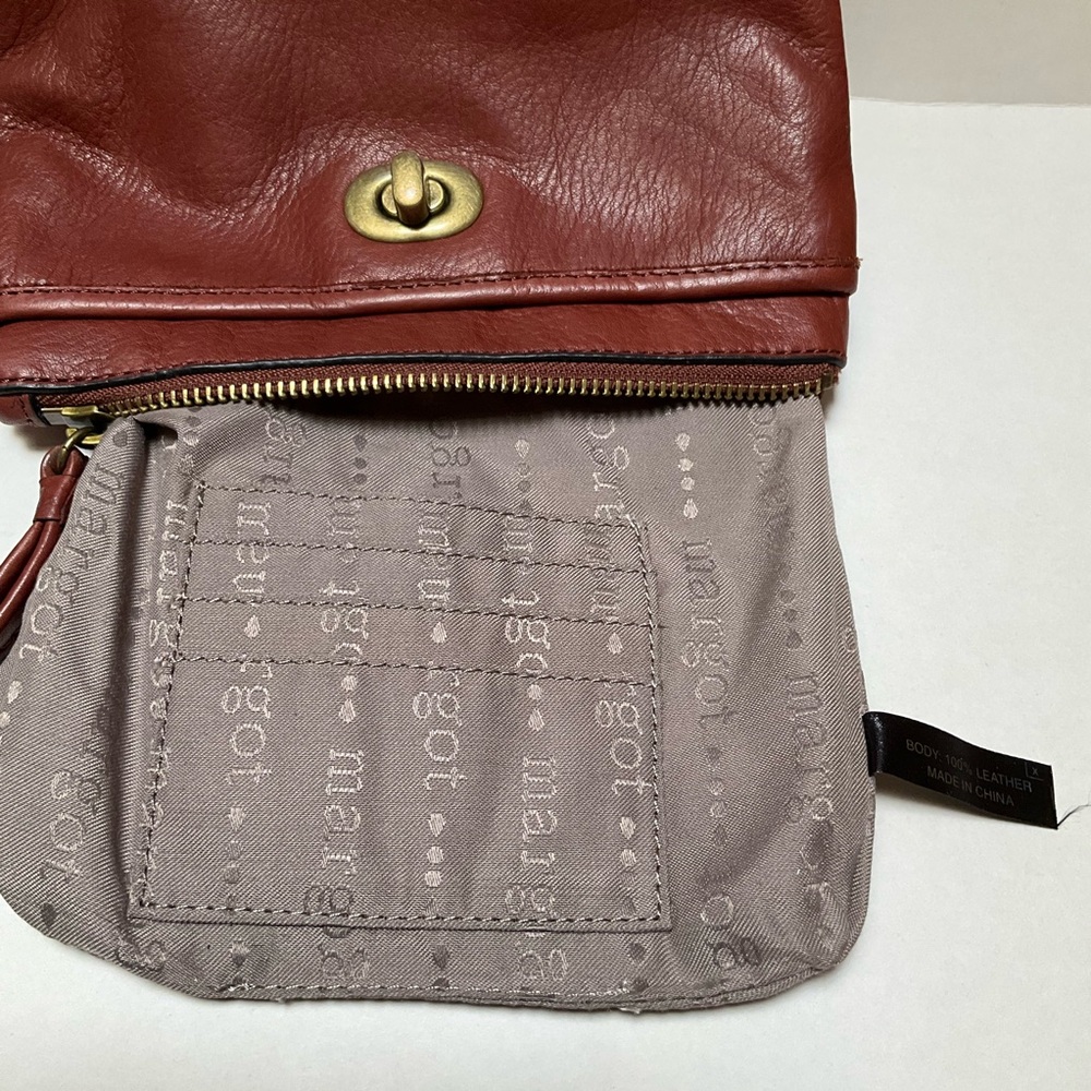 MARGOT New York Small Crossbody BROWN LEATHER Wristlet 3 in 1 Belt Bag Clutch - Picture 9 of 13